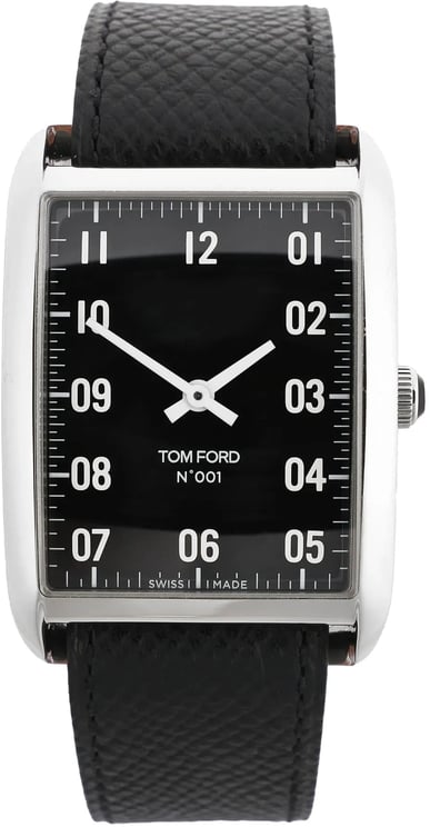 Tom Ford Tom Ford N.001 TFT001003 00276 SS & Leather QZ Watch with Black Dial