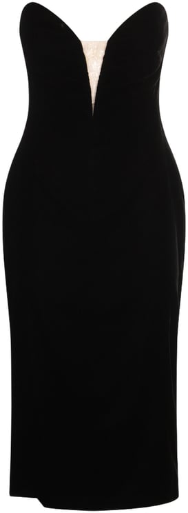 Tom Ford Strapless Black Midi Dress with Sweetheart Neckline