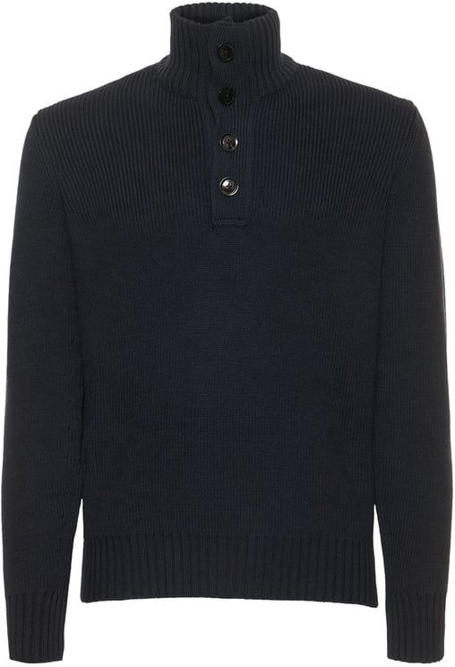 Tom Ford Elegant blue sweater with high collar