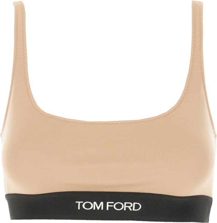 Tom Ford Tom Ford Beige stretch modal bandeau bra