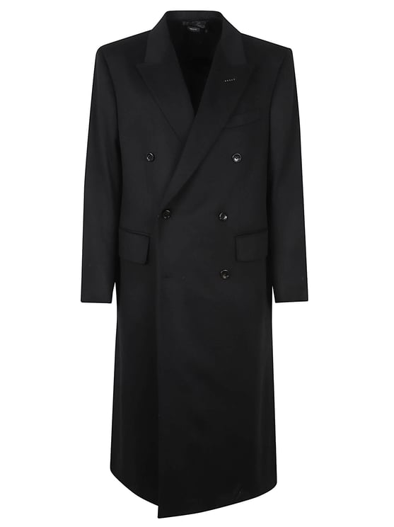 Tom Ford Double-Breasted Wool Coat with Wide Lapels