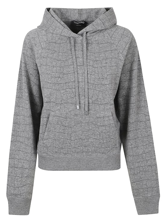 Tom Ford Cropped Knit Sweater with Textured Grid Pattern