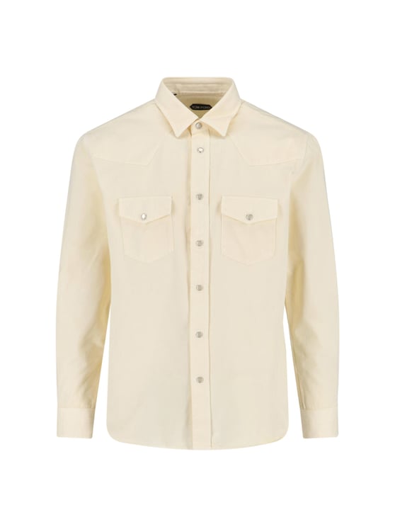 Tom Ford Tailored White Shirt With Structured Collar And Buttoned Cuffs