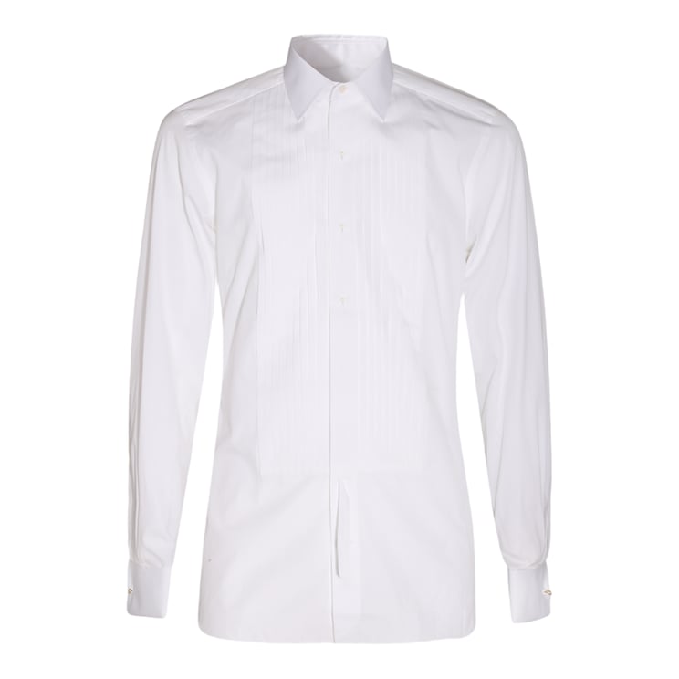 Tom Ford Long-Sleeve Formal Shirt with Subtle Pleated Placket