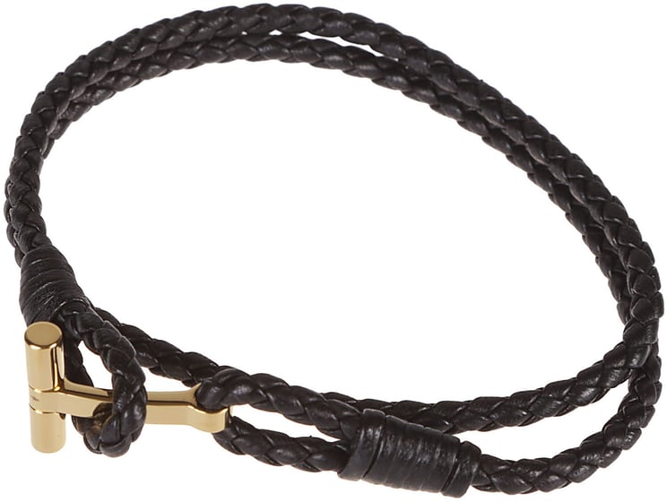 Tom Ford T Wrap Woven Bracelet Black