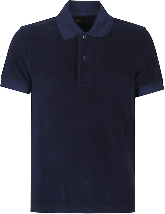 Tom Ford Short Sleeve Polo Shirt Blue
