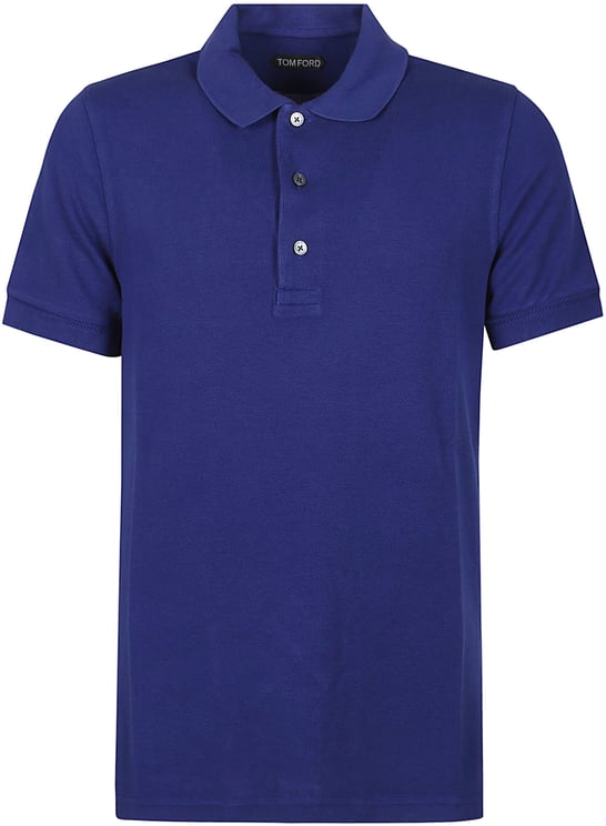 Tom Ford Short Sleeve Polo Shirt Blue
