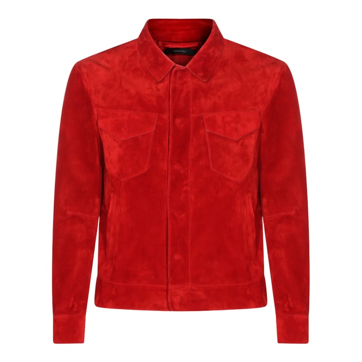 Tom Ford Red Suede Jacket with Tailored Fit