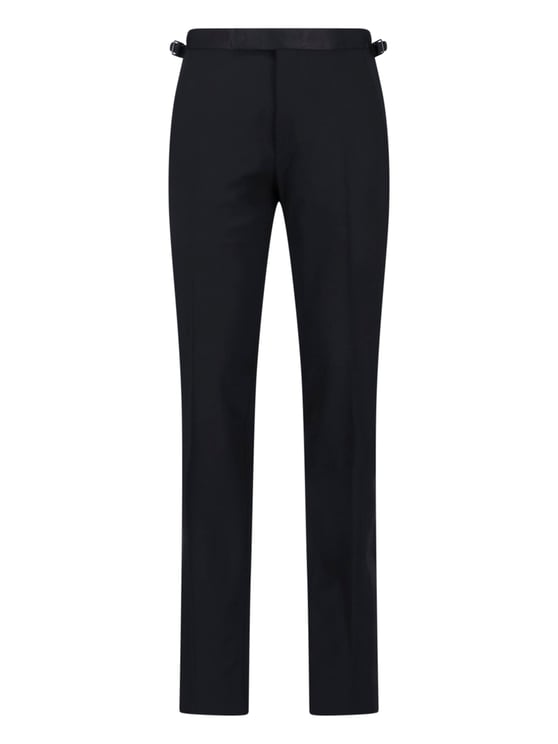Tom Ford Tailored Black Trousers with Flat Waistband