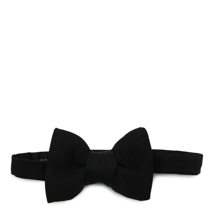 Tom Ford Structured Black Silk Bow Tie with Adjustable Strap