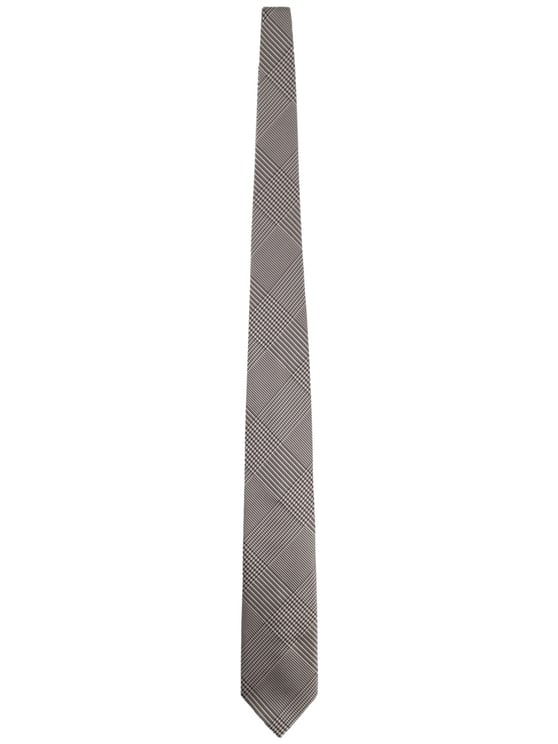 Tom Ford Printed Silk Checked Pointed Tip Tie