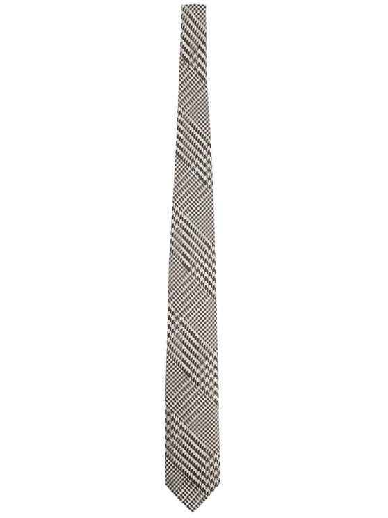 Tom Ford Black Houndstooth Pattern Silk Tie