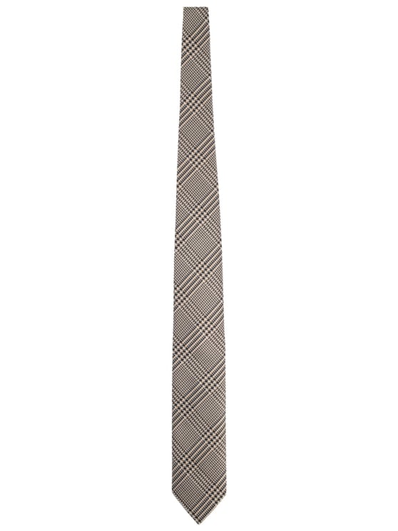 Tom Ford Neutrals Classic Checkered Silk Tie
