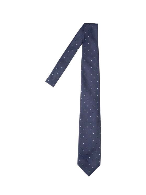 Tom Ford Adjustable Blue Polka Dot Mulberry Silk Necktie