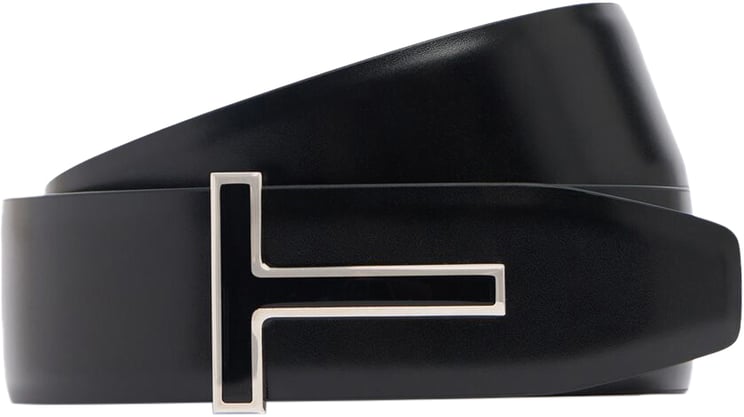 Tom Ford Elegant Minimalist Adjustable Black Leather Belt