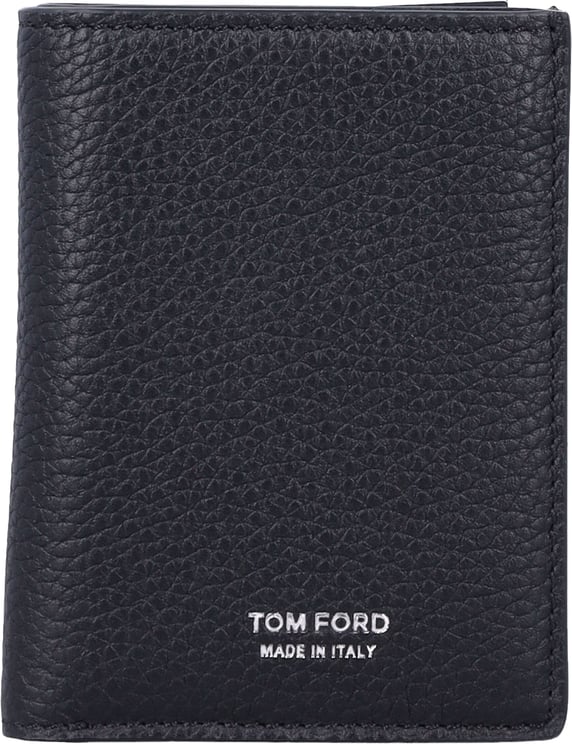 Tom Ford Soft Grain Leather T Line Folding Card H Nero
