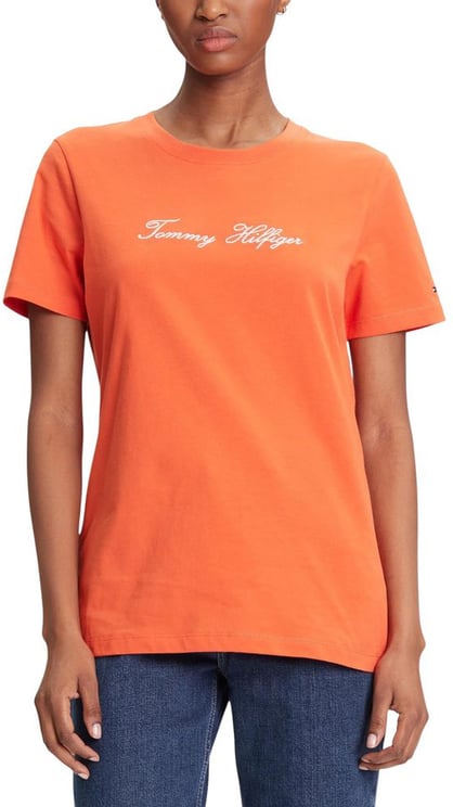 Tommy Hilfiger Tommy Hilfiger Orange Recycled Cotton T-Shirt
