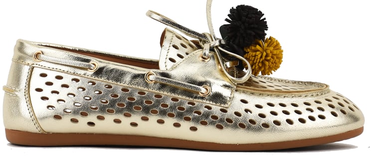 Toral Karmel Loafer Champagne Pompom