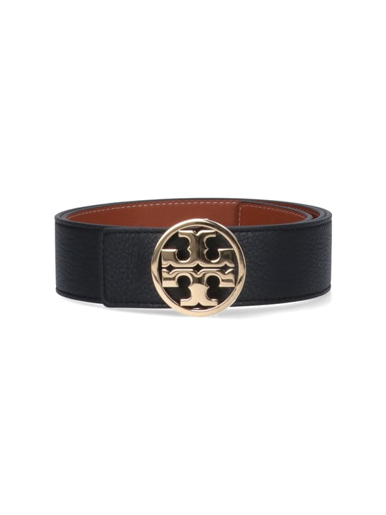 Tory Burch "Miller" Reversible Belt, In Black Calfskin