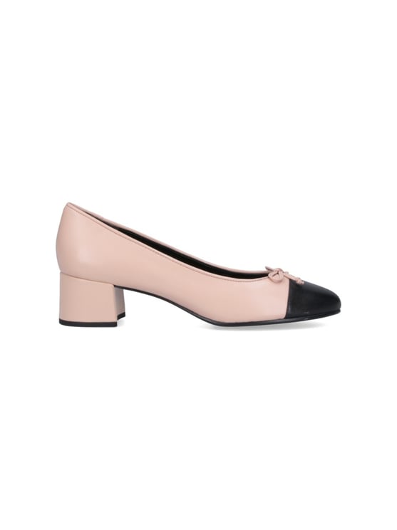Tory Burch Pink Hammered Leather Bow Pumps – Pink