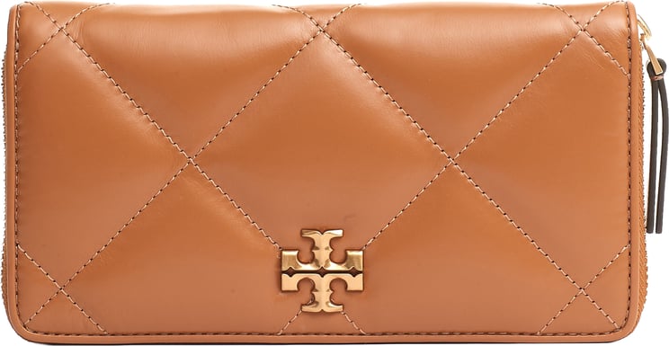 Tory Burch Zip Continental Color Cuoio