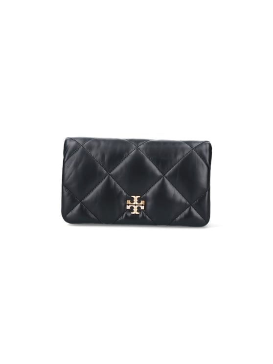Tory Burch Diamond-Quilted Black Napa Leather Wallet