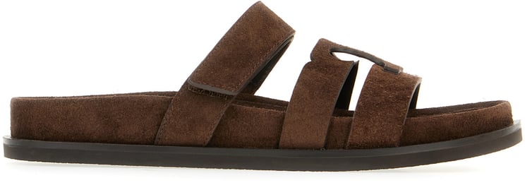 Tory Burch Tory Burch Chocolate suede Ines sandals