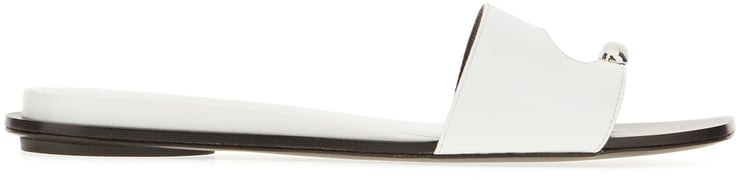 Tory Burch Tory Burch White leather Pierced thong sandals