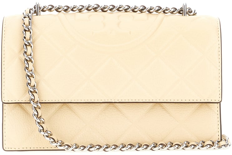 Tory Burch Tory Burch Cream leather Fleming clutch