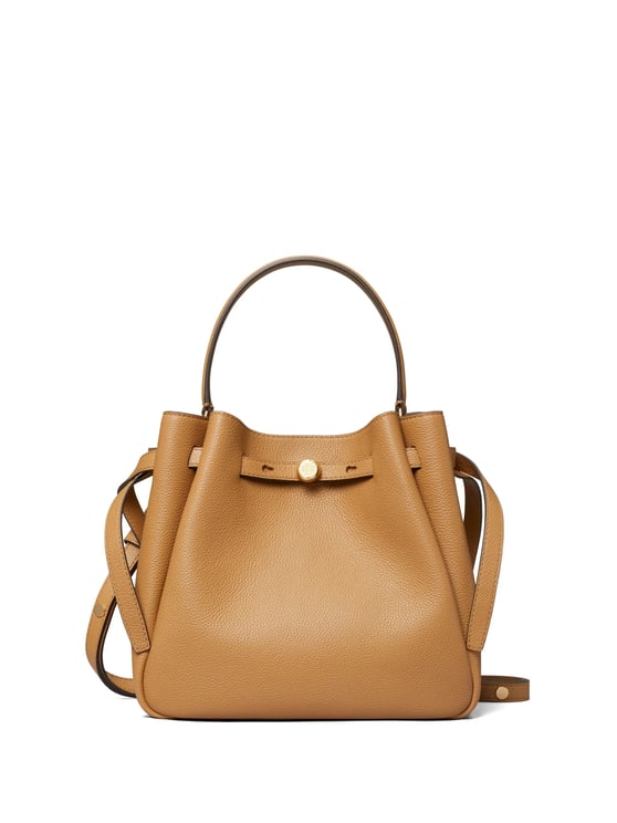 Tory Burch Brown Romy Textured Leather Bucket Bag