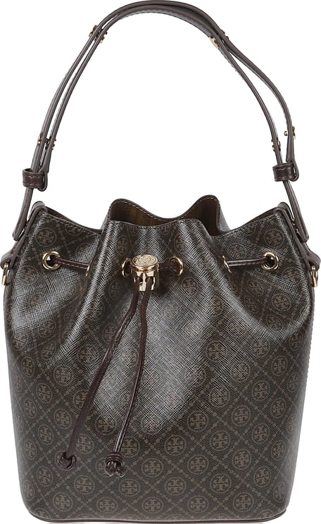 Tory Burch Structured Bucket Bag with Monogram Design