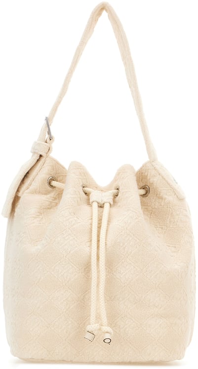 Tory Burch Tory Burch Ivory terry fabric bucket bag