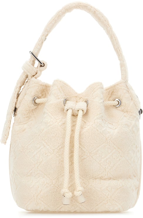 Tory Burch Tory Burch Ivory terry fabric bucket bag