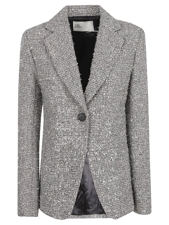 Tory Burch Tweed Blazer with Metallic Threads