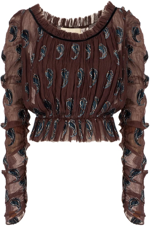 Tory Burch Tory Burch Chocolate silk blend top