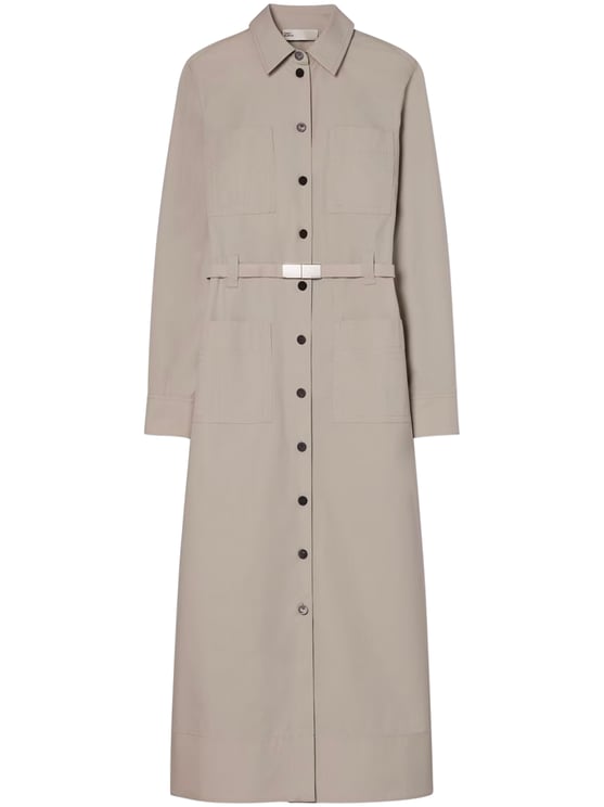 Tory Burch Midi-Length Cotton Camp Dress with Structured Collar