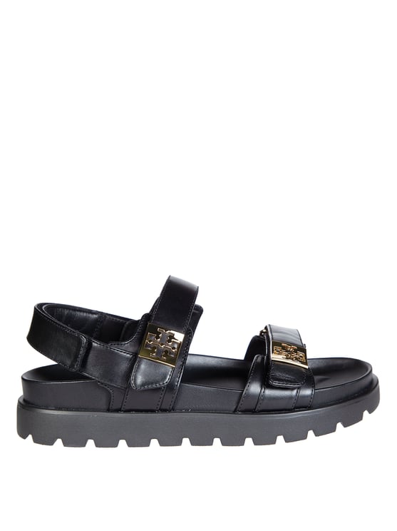Tory Burch Black Mellow Sport Leather Sandals