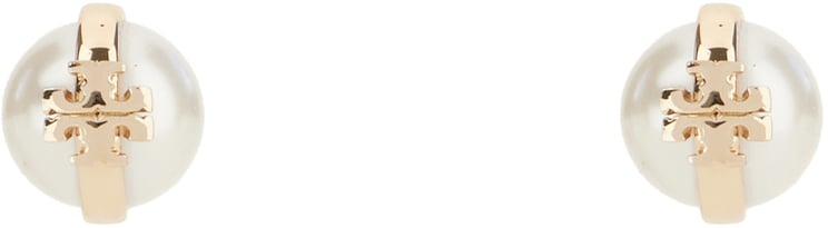 Tory Burch Tory Burch Ivory metal and pearl earrings