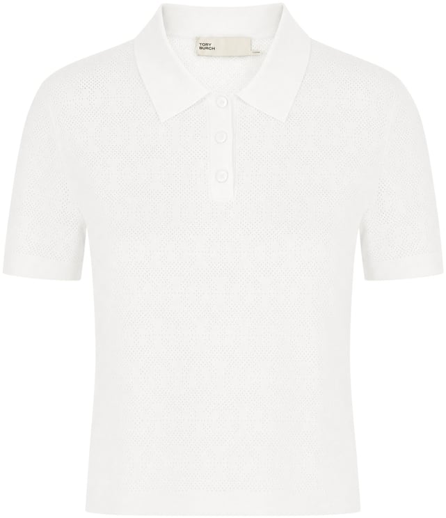 Tory Burch Tory Burch White stretch viscose blend t-shirt