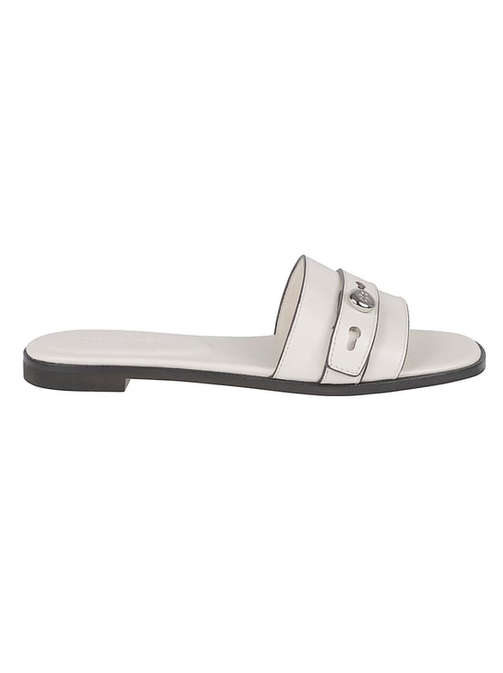 Tory Burch Flat Slide Sandals With Belt-Like Strap