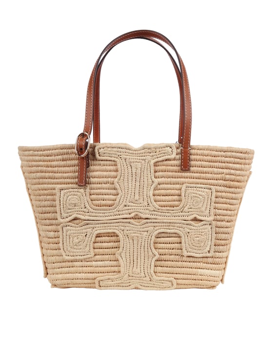 Tory Burch Ella Structured Raffia Small Tote Bag