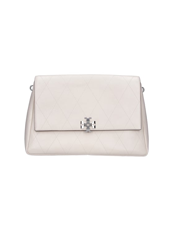 Tory Burch Cream Charlie Quilted Leather Shoulder Bag