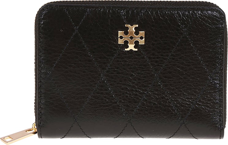 Tory Burch Charlie Quilted Small Zip Around Wallet Black