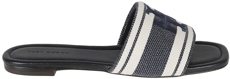 Tory Burch Slide Sandals With Bold Striped Strap