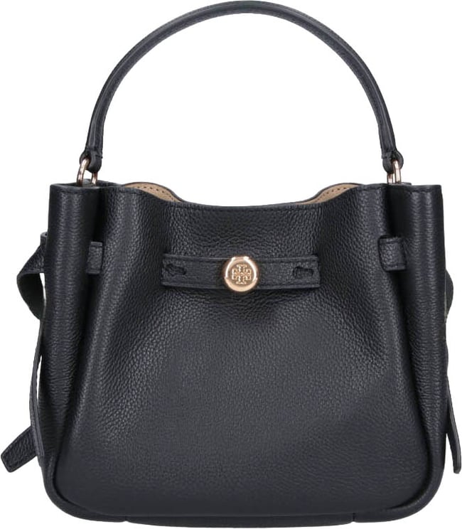 Tory Burch Black Romy Mini Calf Leather Bucket Bag