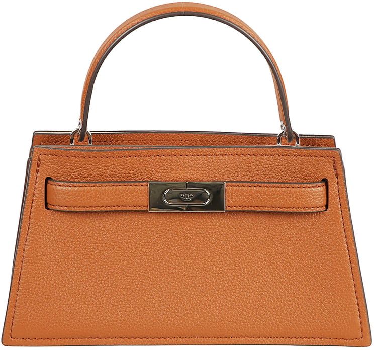 Tory Burch Trapezoidal Leather and Suede Handbag