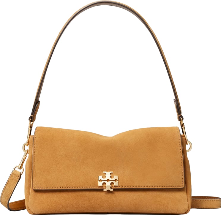 Tory Burch Brown Charlie Small Suede Shoulder Bag