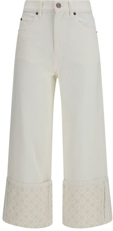 Tory Burch Tory Burch White Cotton Straight-Leg Jeans
