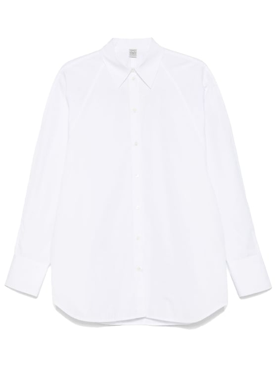 Toteme White Cotton Classic Wide Cuff Shirt