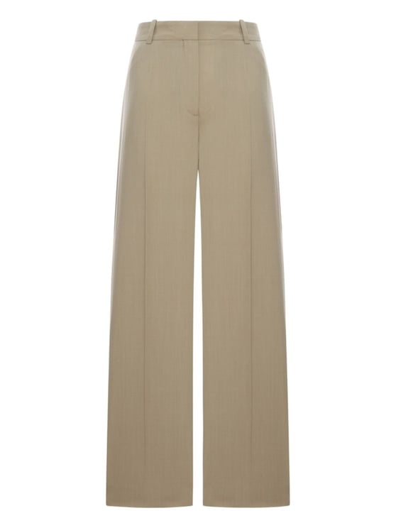 Toteme Neutrals Wide-Leg Wool-Blend Formal Pants